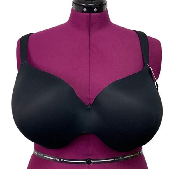 NWT New Auden Womens 48DD Lightly Lined Demi Coverage Underwire Black Bra - Picture 1 of 4